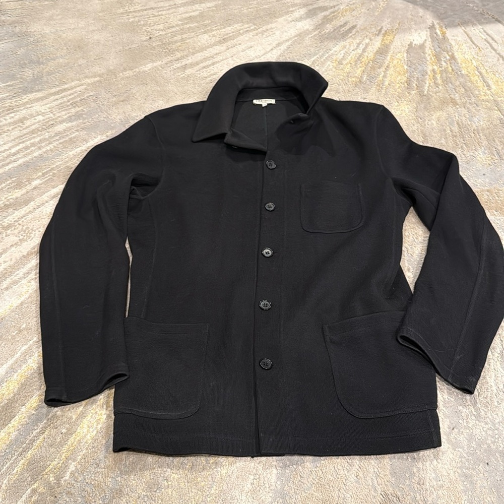 VTG Giorgio Armani Men's black Italian Collared Blend Knit‎ - XLarge wool blend